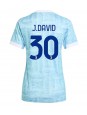Billige Juventus Jonathan David #30 Bortedrakt Dame 2025-26 Kortermet